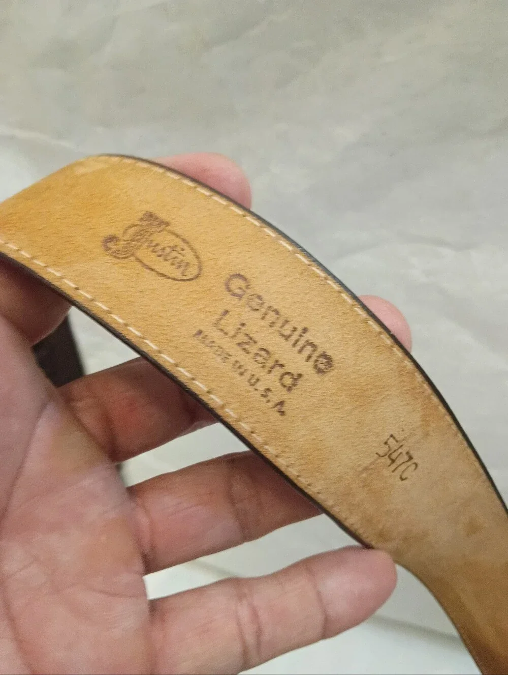 Justin | Men’s Genuine Lizard Mens Vintage Belt Size 40